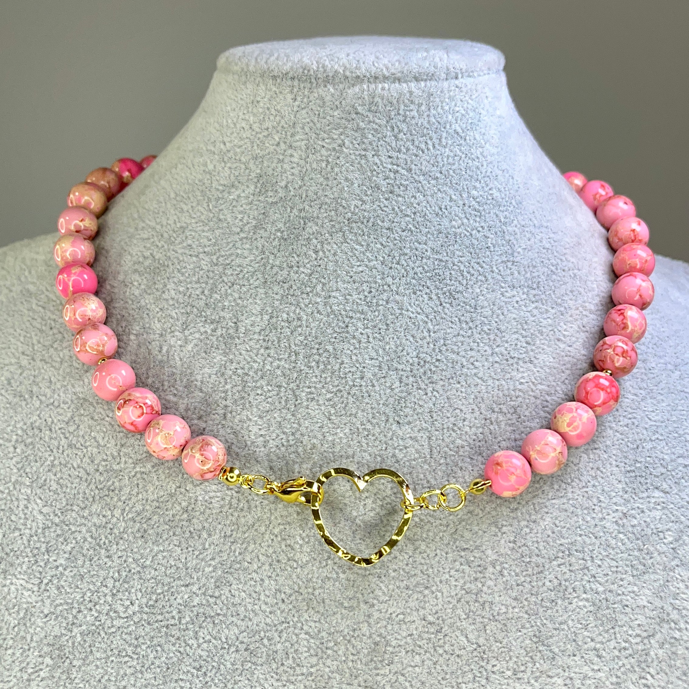 Collar Jaspe imperial rosa