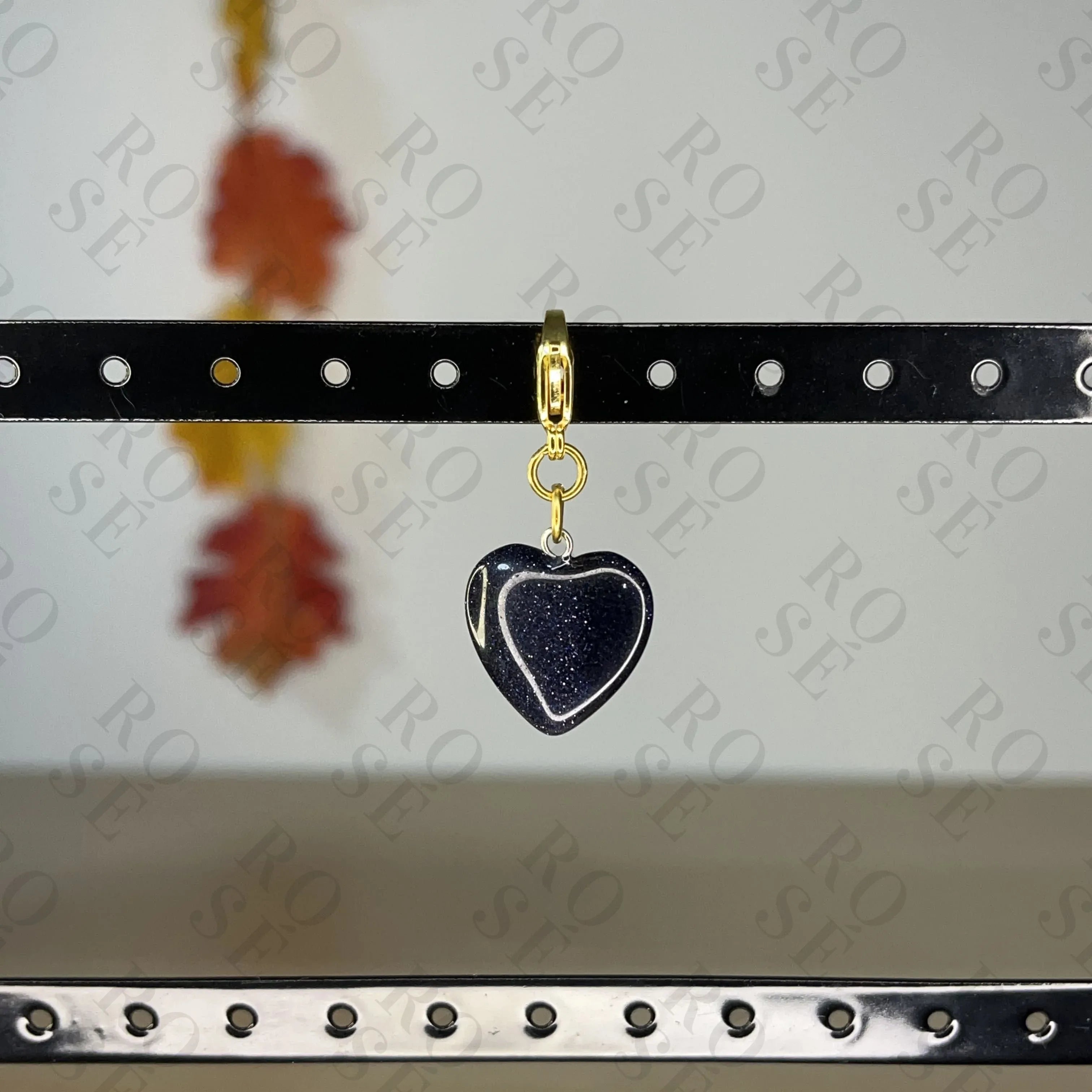 Charm Corazón Arenisca azul - Rosé Bijoux