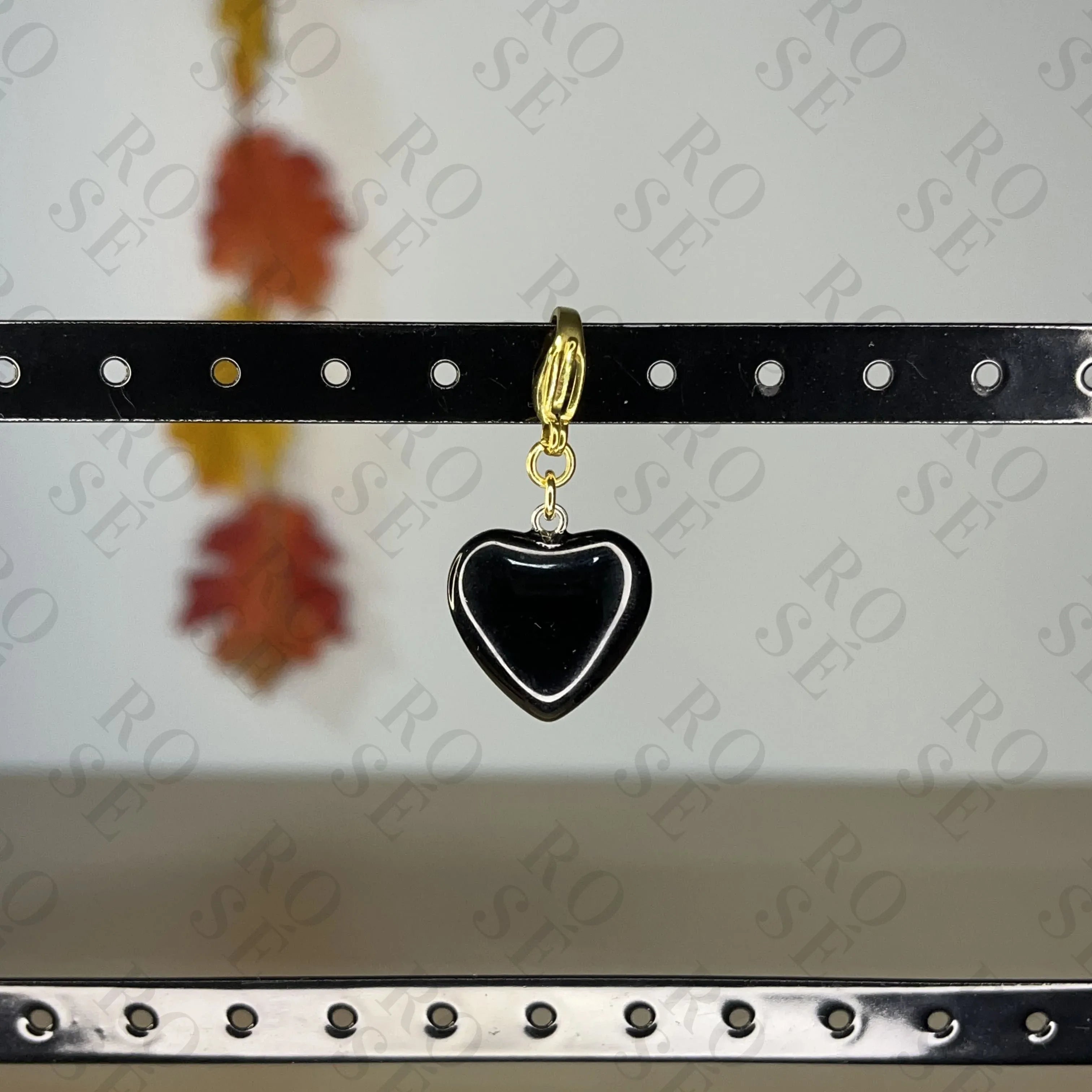 Charm Corazón Onix - Rosé Bijoux