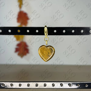 Charm Corazón Ojo de Tigre - Rosé Bijoux