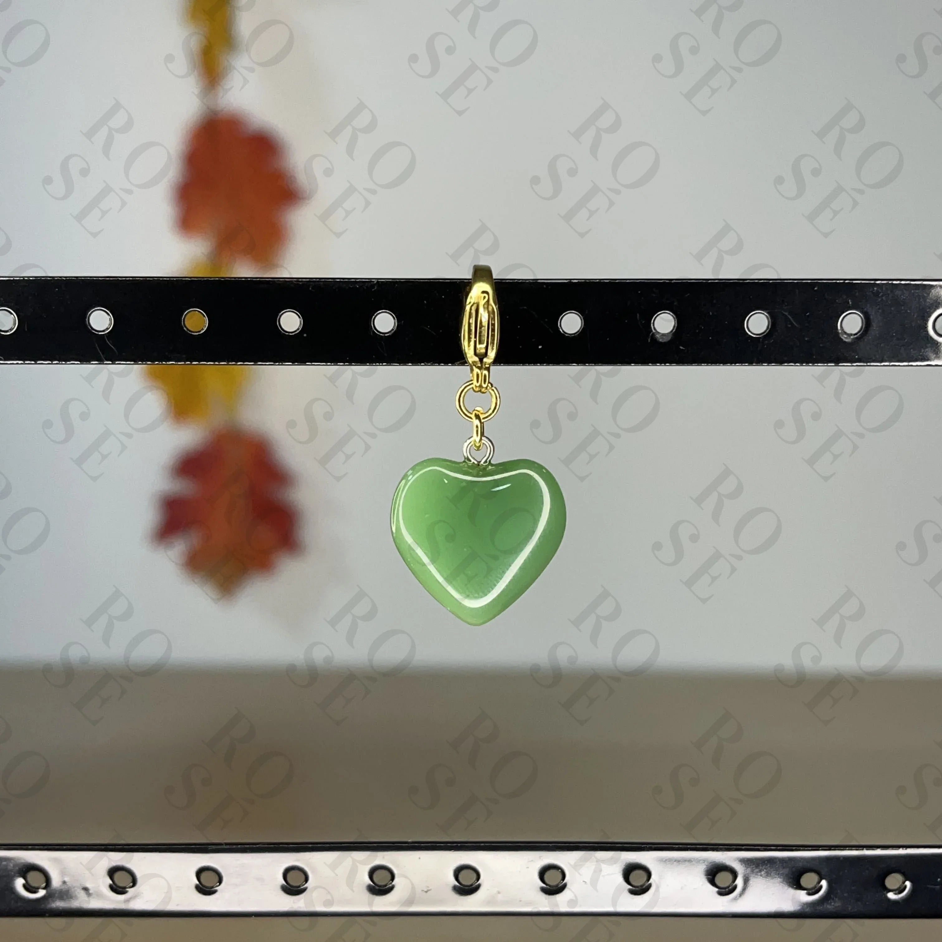 Charm Corazón Jade Verde - Rosé Bijoux