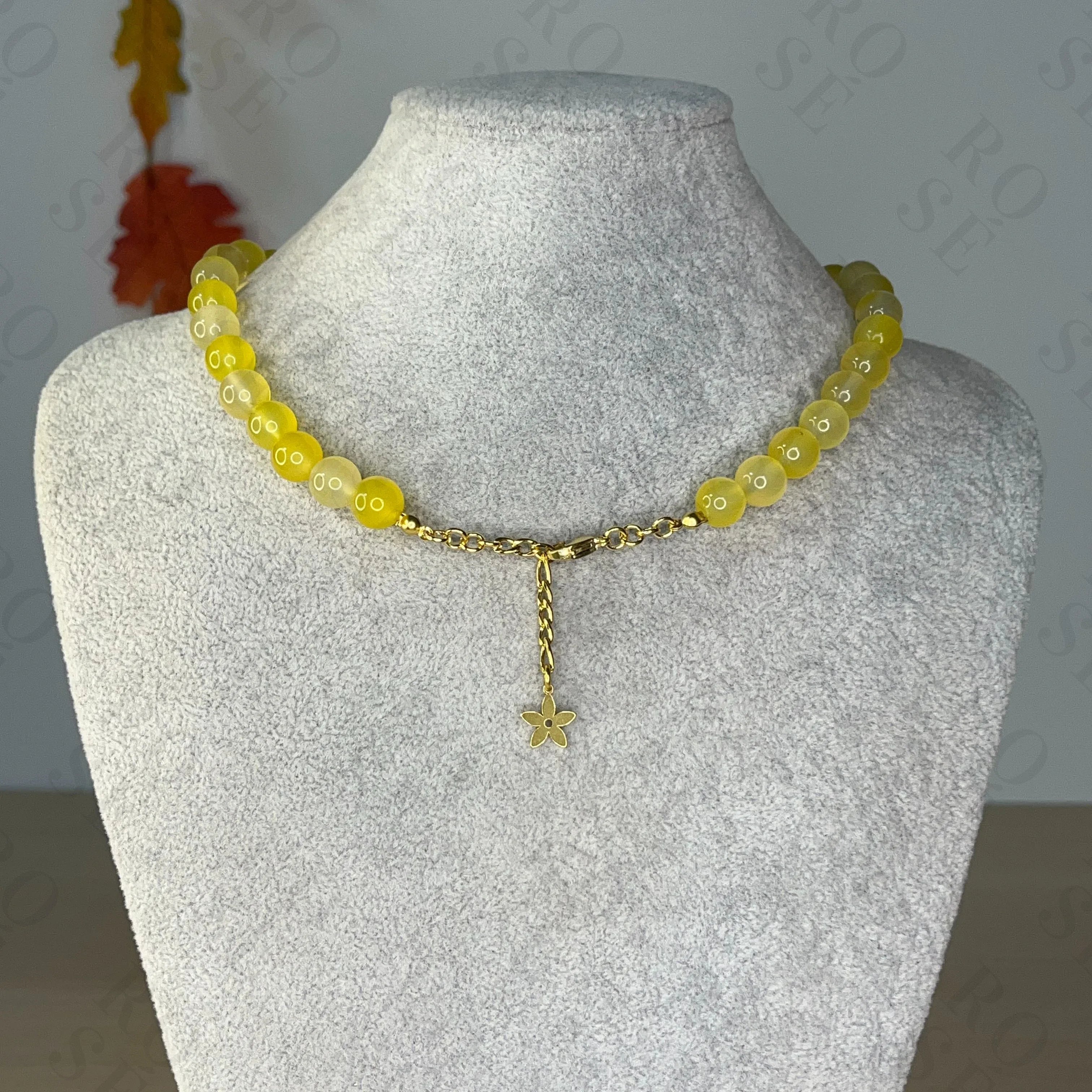 Collar Ágata Amarilla - Rosé Bijoux