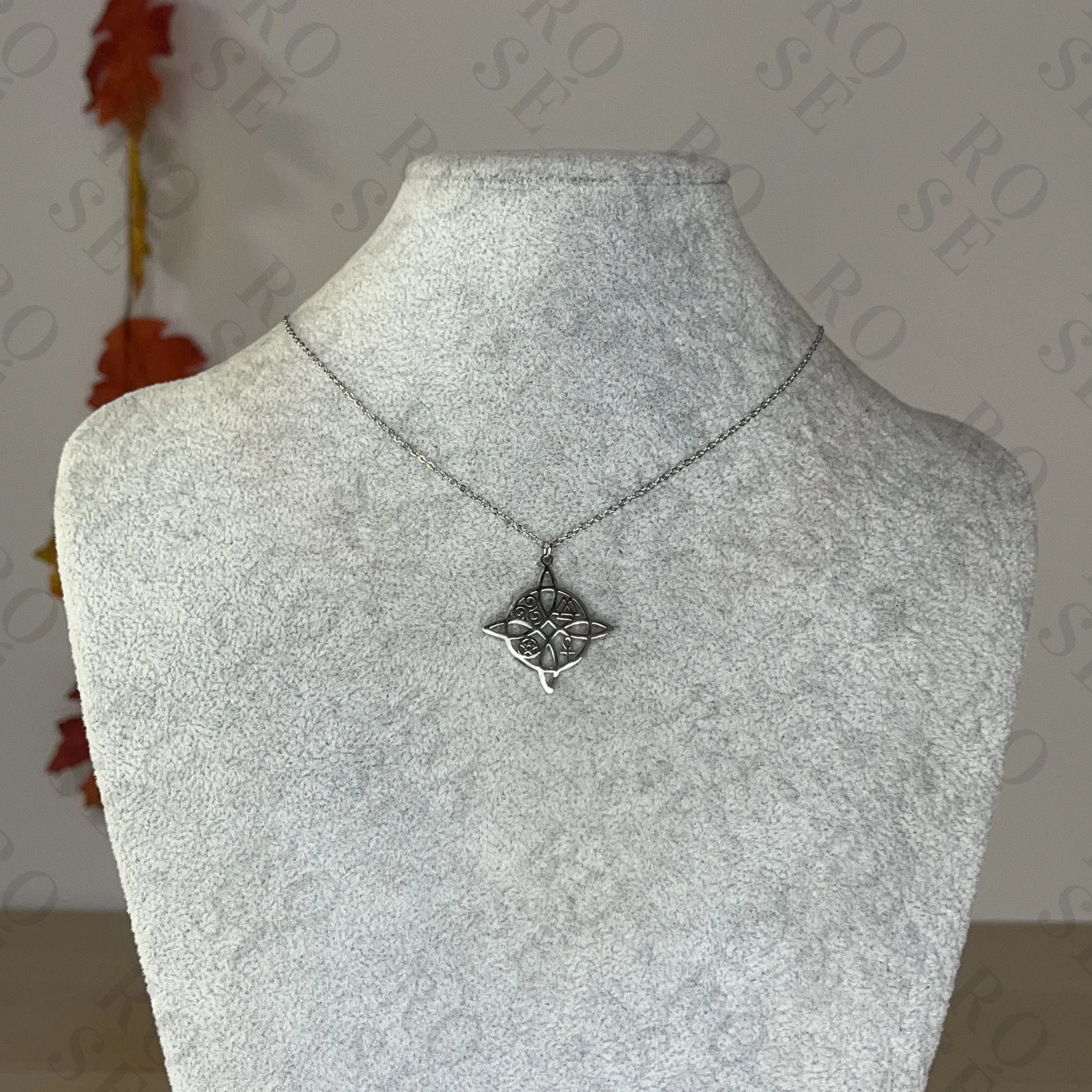 Collar Nudo Bruja Plata Grande - Rosé Bijoux