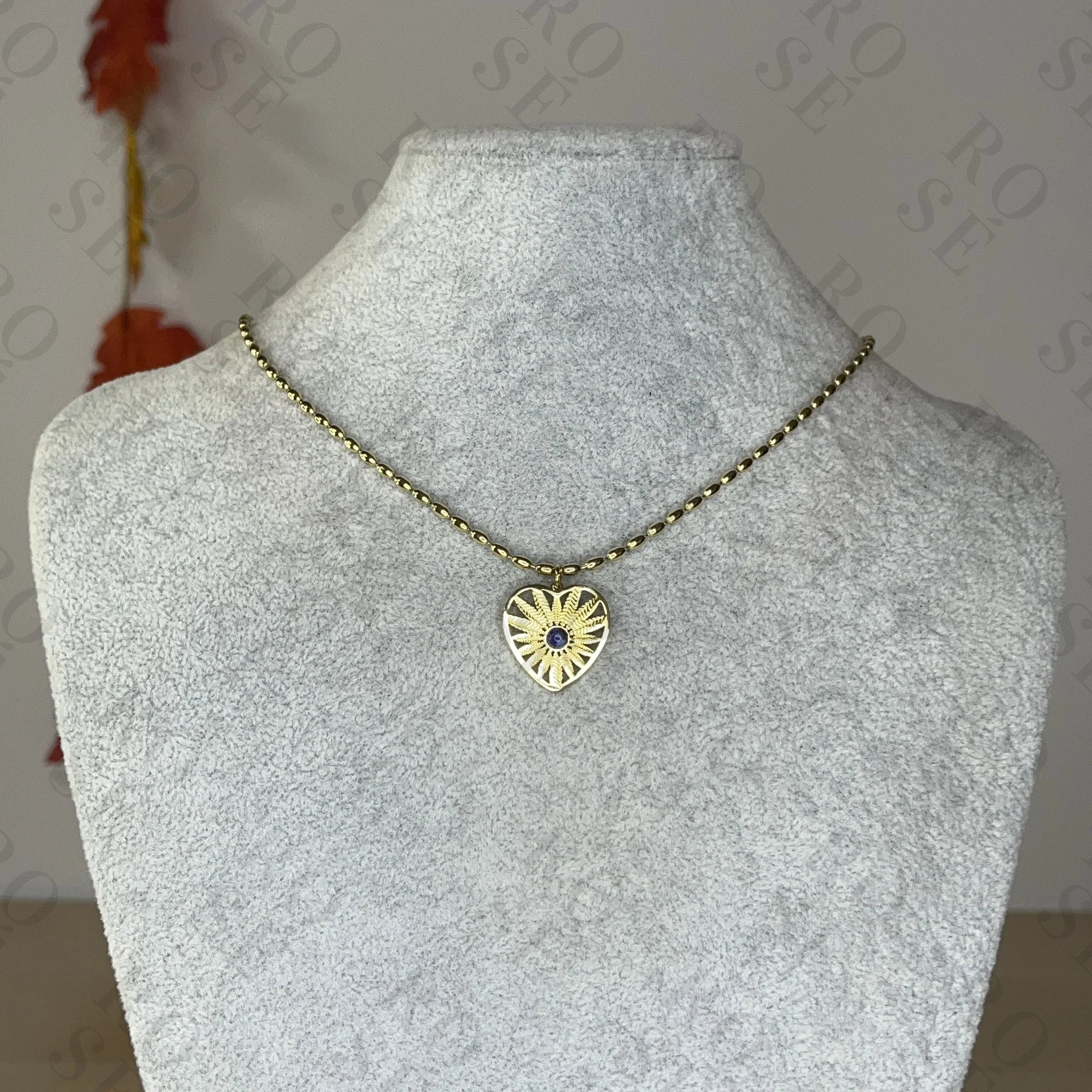 Collar Corazón Lapislázuli - Rosé Bijoux