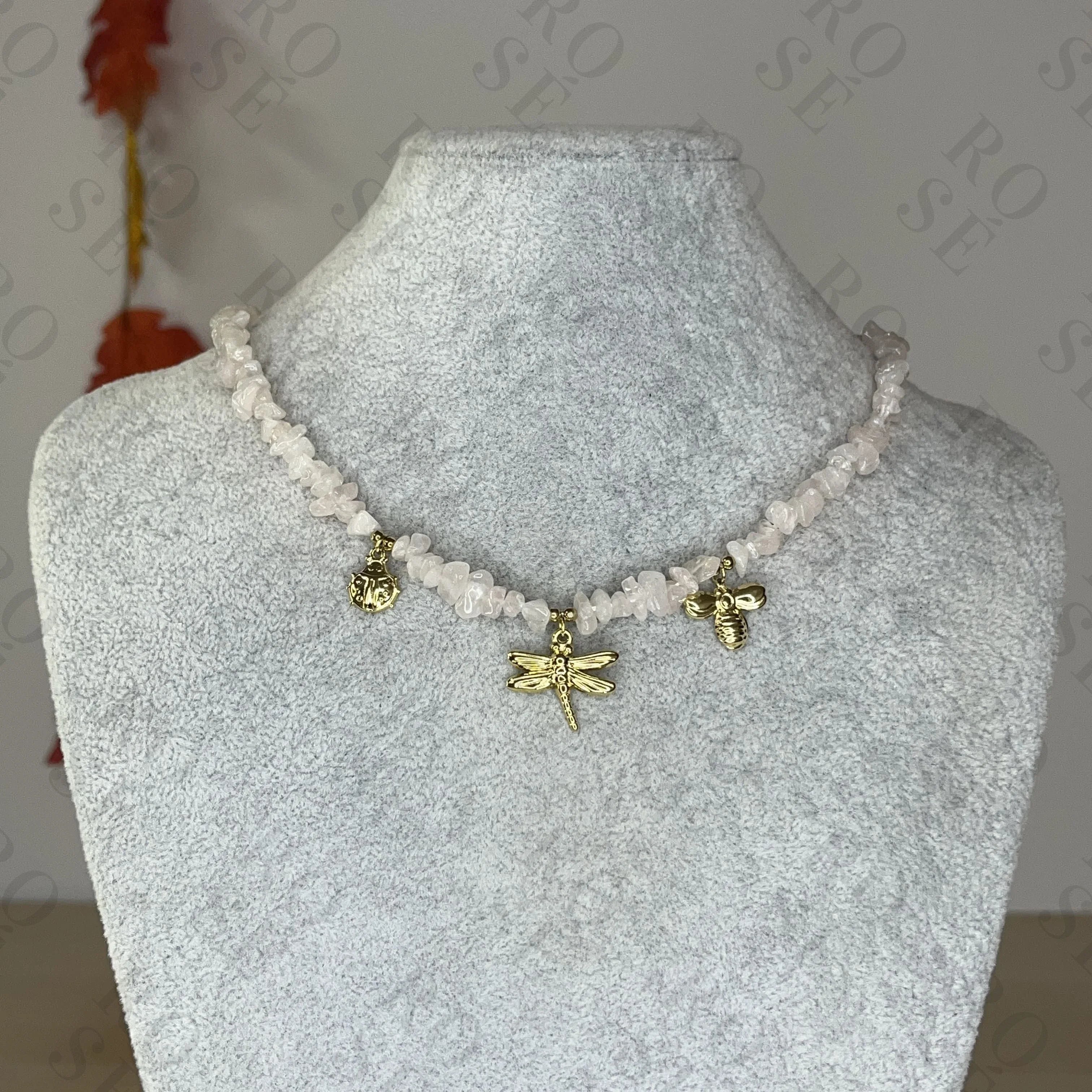 Collar Cuarzo Rosa Multicharms - Rosé Bijoux