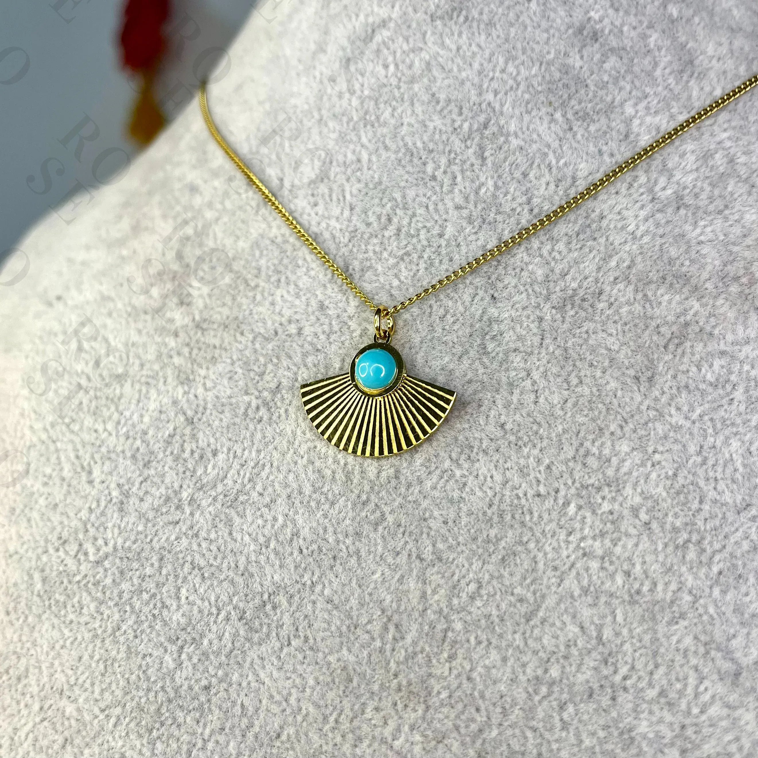 Collar Abanico Turquesa - Rosé Bijoux