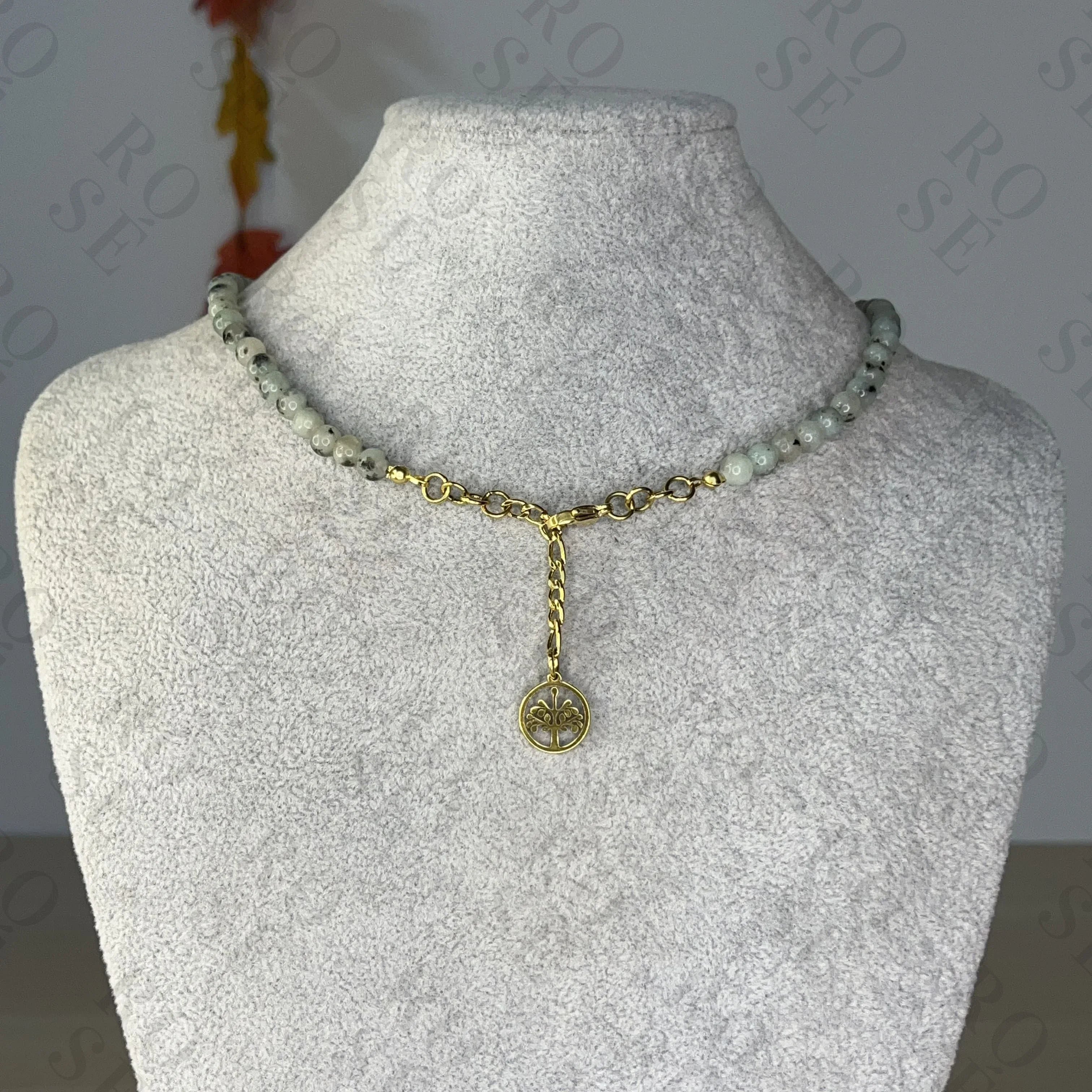 Collar Piedra de Kiwi - Rosé Bijoux