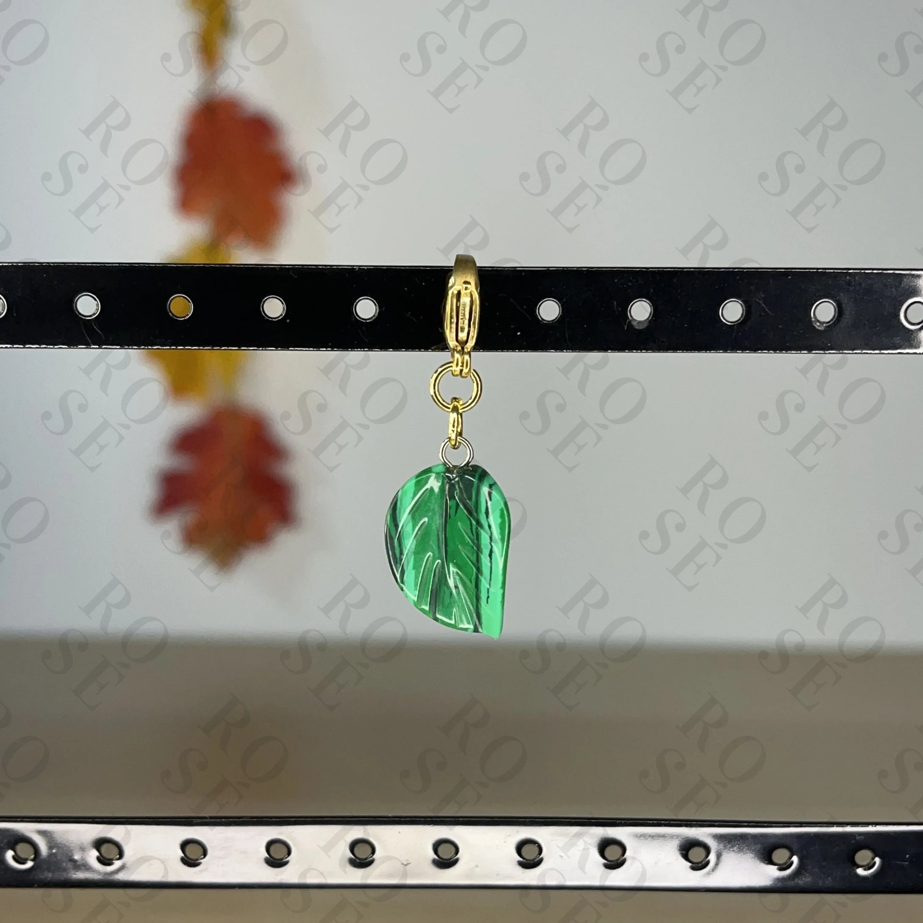 Charm Hoja Malaquita - Rosé Bijoux