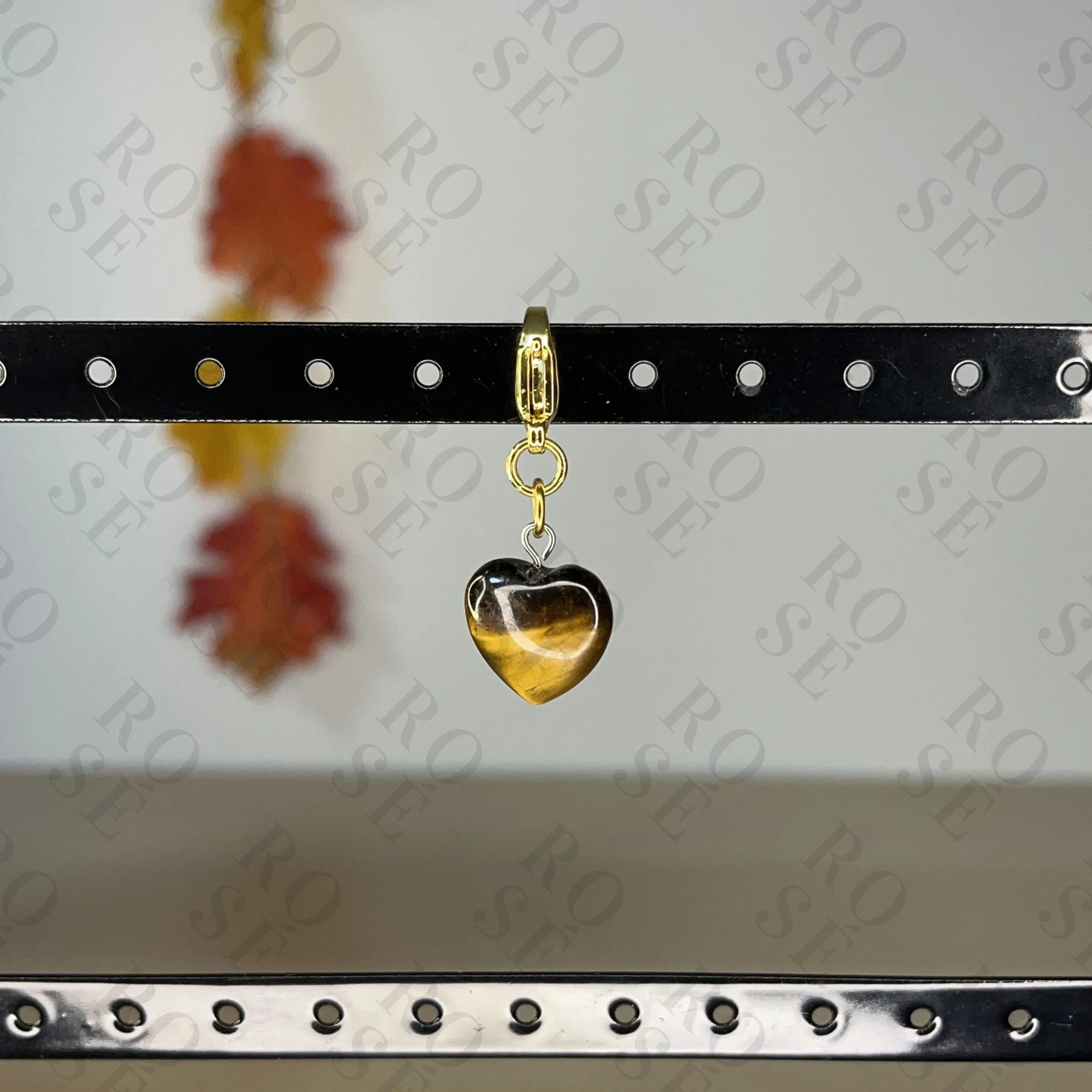 Charm Corazón Ojo de Tigre - Rosé Bijoux