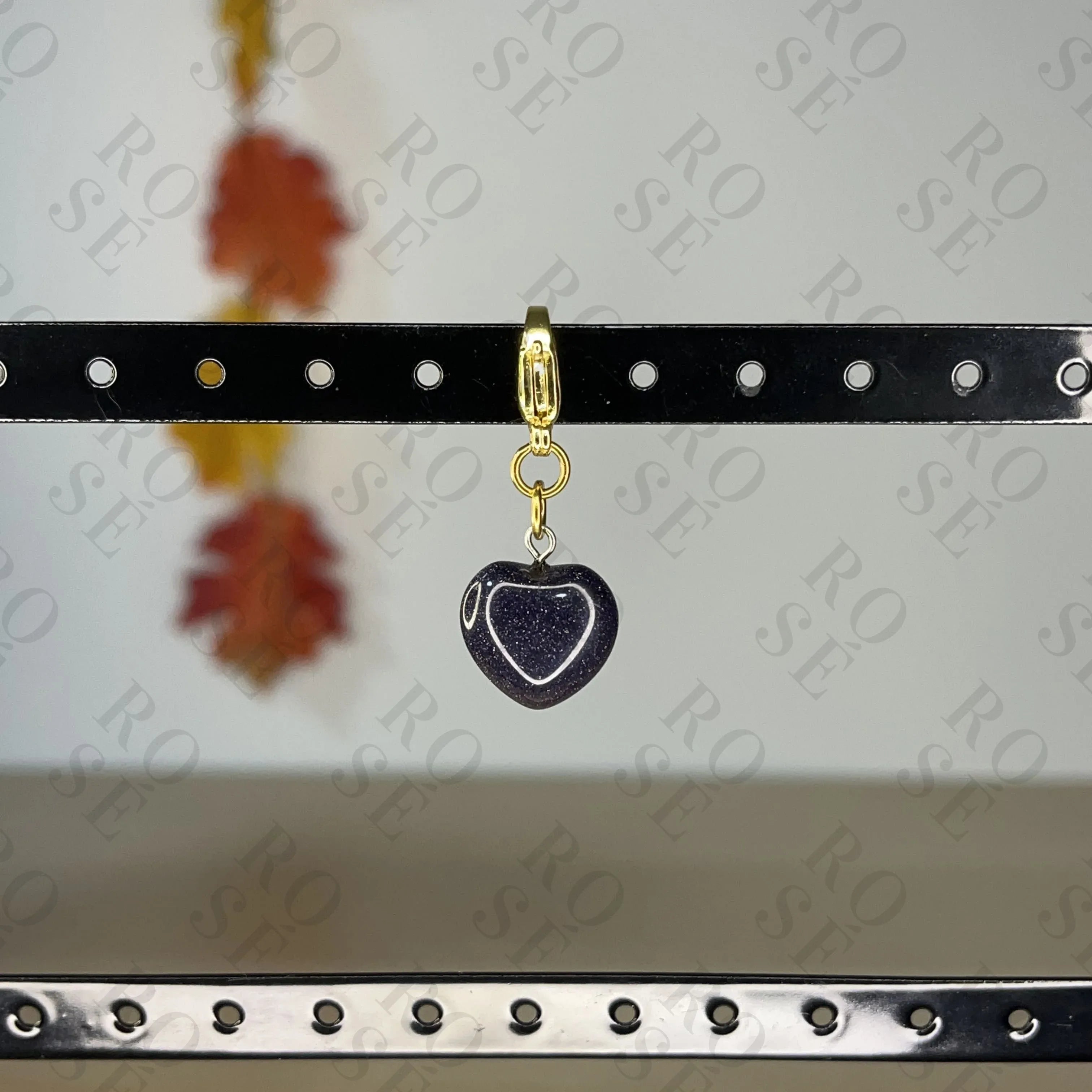 Charm Corazón Arenisca azul - Rosé Bijoux