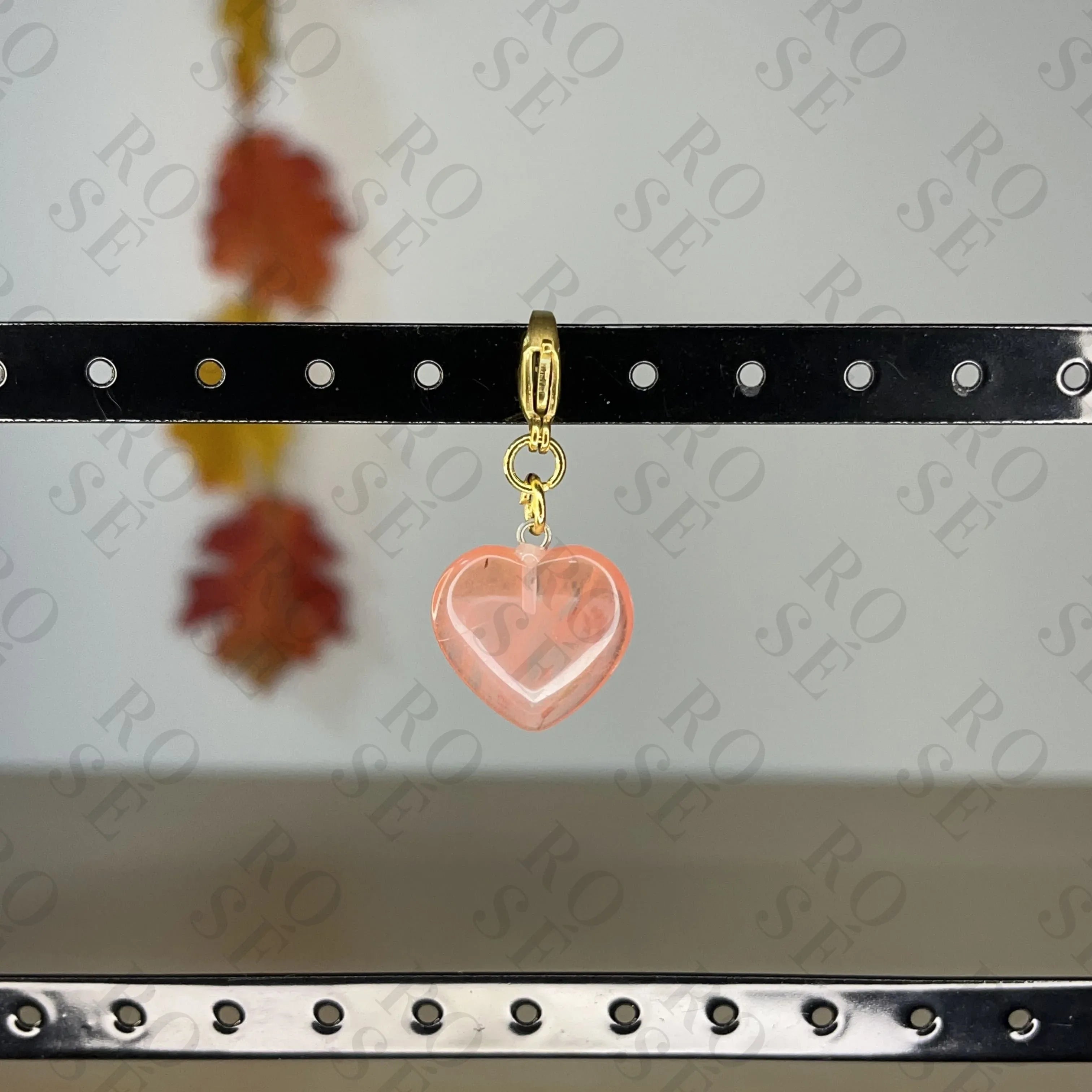 Charm Corazón Cuarzo Sandía - Rosé Bijoux